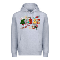 Heather Grey Christmas nurse Premium Hoodie - BarkalooDesign