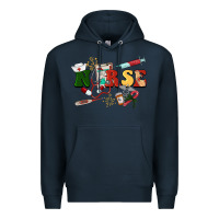 Navy Christmas nurse Premium Hoodie - BarkalooDesign