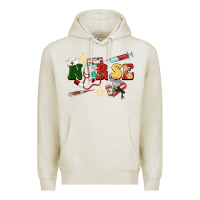 Oatmeal Heather Christmas nurse Premium Hoodie - BarkalooDesign