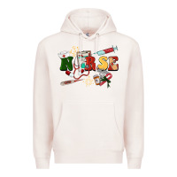 Pale Pink Christmas nurse Premium Hoodie - BarkalooDesign