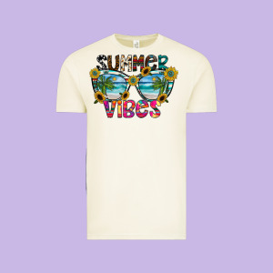 Summer Vibes Vintage Tee Designed By Cowhidedigitalart
