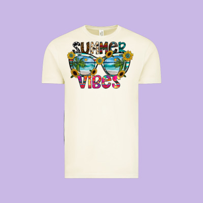 Summer Vibes Vintage Tee Designed By Cowhidedigitalart