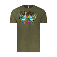Vintage Olive Summer Vibes Vintage Tee - CowhideDigitalArt