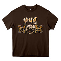 Chocolate Brown Pug Mom Heavy Core Tee - Jasminsmagicworld