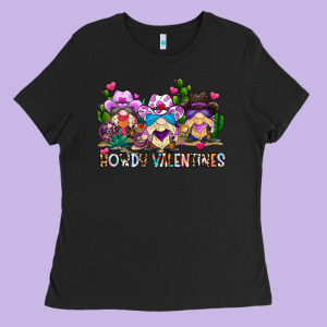 Howdy Valentines Ladies Tee Designed By Cowhidedigitalart