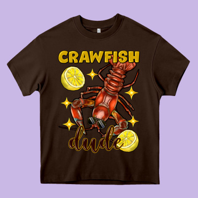 Mardi Gras Crawfish Dude Heavy Core Tee Designed By Fadigitalartstudio