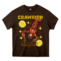 Chocolate Brown Mardi Gras Crawfish dude Heavy Core Tee - FaDigitalArtStudio