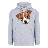 Heather Grey Jack Russel Heavyweight Hoodie - Jasminsmagicworld