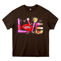 Chocolate Brown makeup artist t  shirt makeup artist love cosmetician fashion t  shirt Heavy Core Tee - linhVisuals