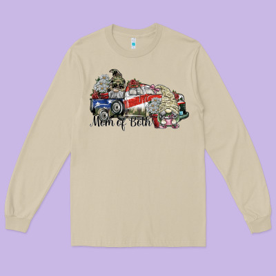 Mom Of Both Long Sleeve Tee Designed By Sublimationcraftshop