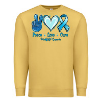 Antique Gold Peace Love Cure Prostate Cancer Premium Sweatshirt - Jasminsmagicworld