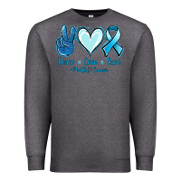 Charcoal Heather Peace Love Cure Prostate Cancer Premium Sweatshirt - Jasminsmagicworld