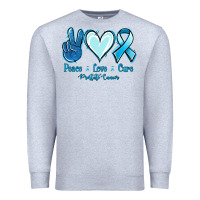 Heather Grey Peace Love Cure Prostate Cancer Premium Sweatshirt - Jasminsmagicworld