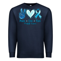 Navy Peace Love Cure Prostate Cancer Premium Sweatshirt - Jasminsmagicworld