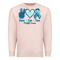 Pale Pink Peace Love Cure Prostate Cancer Premium Sweatshirt - Jasminsmagicworld