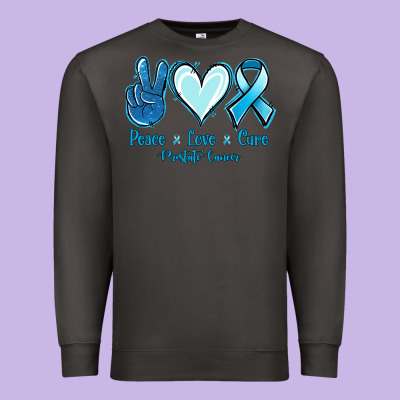 Peace Love Cure Prostate Cancer Premium Sweatshirt Designed By Jasminsmagicworld