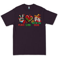 Plum Peace Love Day Of The Dead Premium Tee - BundleAndBundleShop