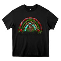 Black reindeer rainbow christmas Heavy Core Tee - RanaPortraitStore