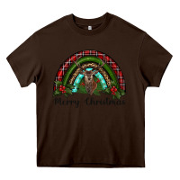 Chocolate Brown reindeer rainbow christmas Heavy Core Tee - RanaPortraitStore