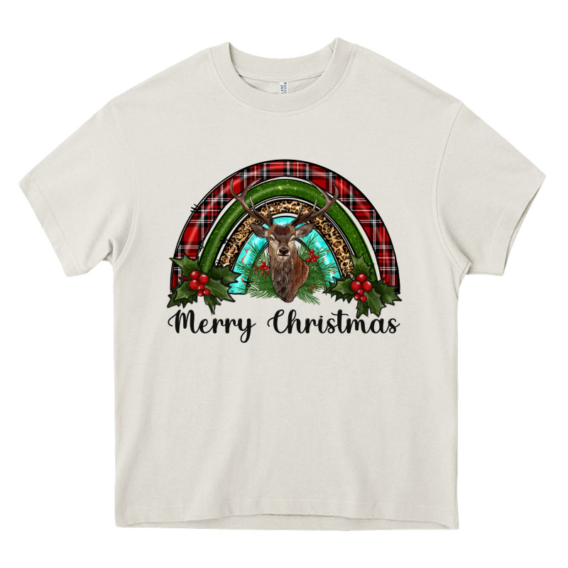 Reindeer Rainbow Christmas Heavy Core Tee by RanaPortraitStore | Teevron