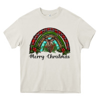 Cream reindeer rainbow christmas Heavy Core Tee - RanaPortraitStore