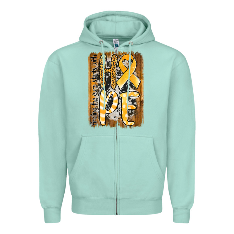 Finding The Cure Starts With Hope Childhood Cancer Awareness  With Bac Zipper Hoodie by Jasminsmagicworld | Teevron