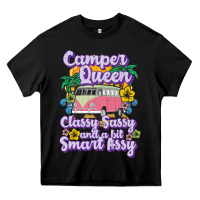 Black camp camping camper queen classy sassy and a bit smart assycamper camp Heavy Core Tee - linhVisuals