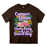 Chocolate Brown camp camping camper queen classy sassy and a bit smart assycamper camp Heavy Core Tee - linhVisuals