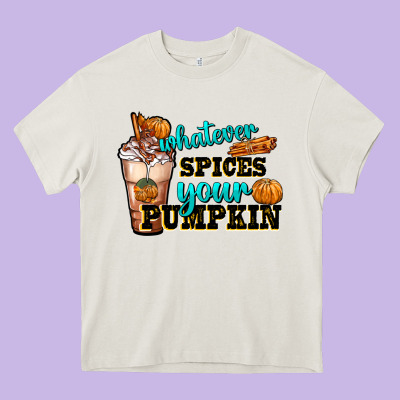 Whatever Spice Your Pumpkin Coffee Cup Heavy Core Tee Designed By Fadigitalartstudio