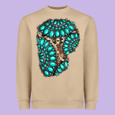 Gemstone Cowhide Patches Heavyweight Sweatshirt Designed By Ranaportraitstore
