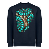 Navy gemstone cowhide patches Heavyweight Sweatshirt - RanaPortraitStore