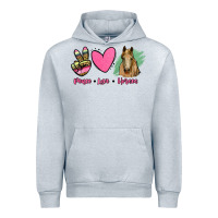 Heather Grey peace love horses Urban Hoodie - RanaPortraitStore