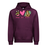Mauve Wine peace love horses Urban Hoodie - RanaPortraitStore