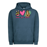 Pigment Midnight Navy peace love horses Urban Hoodie - RanaPortraitStore