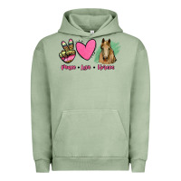 Pigment Oil Green peace love horses Urban Hoodie - RanaPortraitStore