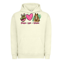 Pigment Pistachio peace love horses Urban Hoodie - RanaPortraitStore