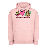 Pigment Salmon peace love horses Urban Hoodie - RanaPortraitStore