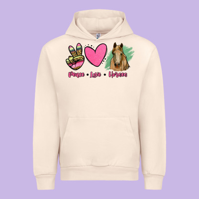 Peace Love Horses Urban Hoodie Designed By Ranaportraitstore