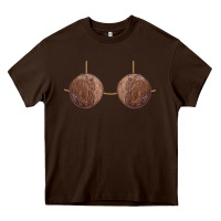 Chocolate Brown coconut bra easy adult halloween tiki party costume t shirt Heavy Core Tee - linhVisuals