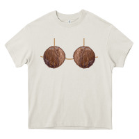 Cream coconut bra easy adult halloween tiki party costume t shirt Heavy Core Tee - linhVisuals