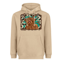 Mushroom highland cow western background Heavyweight Hoodie - RanaPortraitStore
