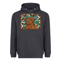 Smoke highland cow western background Heavyweight Hoodie - RanaPortraitStore