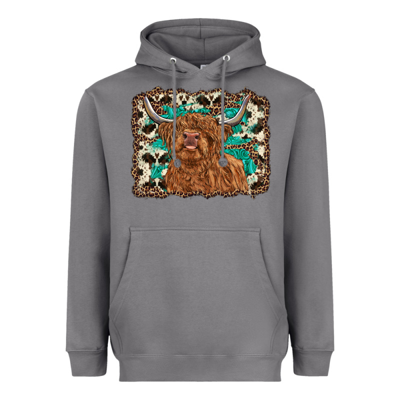 Highland Cow Western Background Heavyweight Hoodie by RanaPortraitStore | Teevron