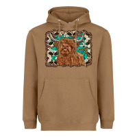 Toasted Coconut highland cow western background Heavyweight Hoodie - RanaPortraitStore