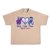Burro Peace Love Cure Thyroid Cancer Urban Heavy Tee - Jasminsmagicworld