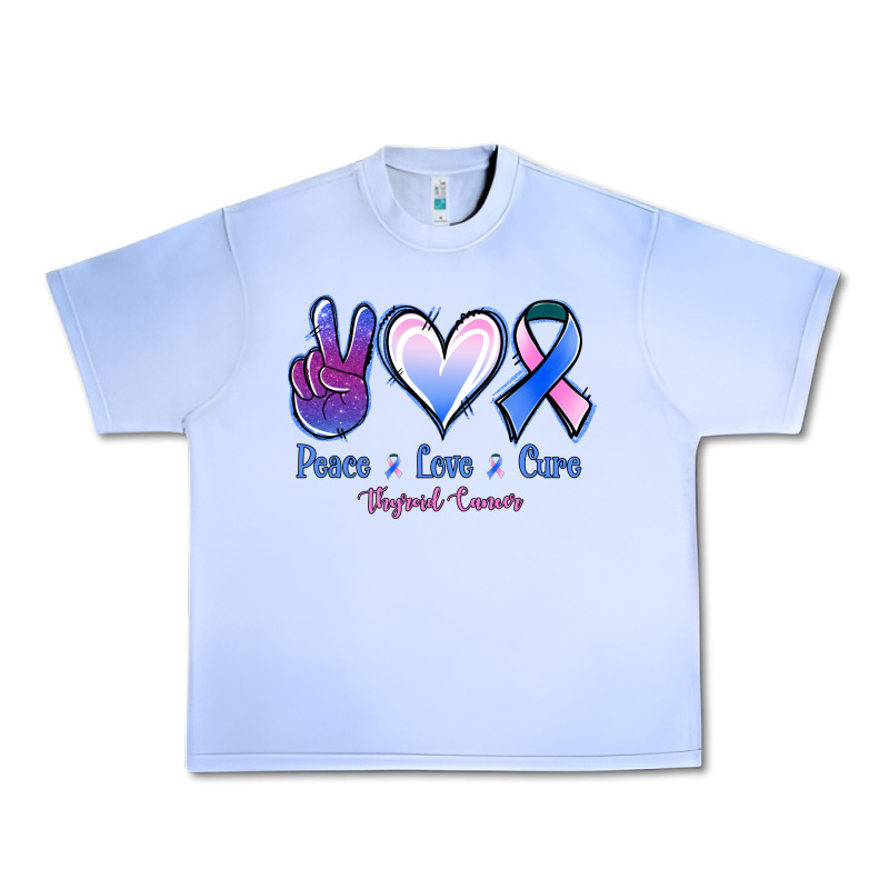Peace Love Cure Thyroid Cancer Urban Heavy Tee by Jasminsmagicworld | Teevron