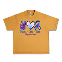 Peanut Butter Peace Love Cure Thyroid Cancer Urban Heavy Tee - Jasminsmagicworld
