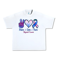 White Peace Love Cure Thyroid Cancer Urban Heavy Tee - Jasminsmagicworld