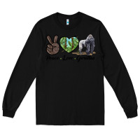 Black Peace Love Gorillas Long Sleeve Tee - LillyAllenDesigns