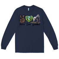 Navy Peace Love Gorillas Long Sleeve Tee - LillyAllenDesigns